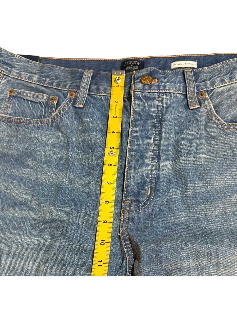 J-Crew .. NWT High Rise Straight Jeans Factory Premium Edition ButtonFly 32 - Picture 10 of 10